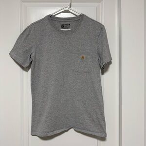 Carhartt Shirt Tshirt Tee Gray Short Sleeve Pocket Loose Fit S